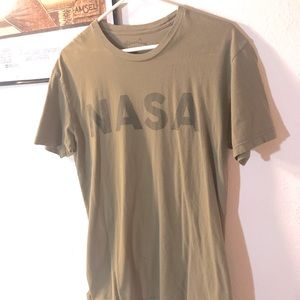 faded olive green NASA shirt urban outfitters size small